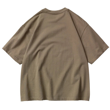 11.29oz 320Grams Heavy Cotton Weight Oversized Loose Men T-shirt Solid Color Drop Shoulder Short Sleeve High Quality PlatiNum