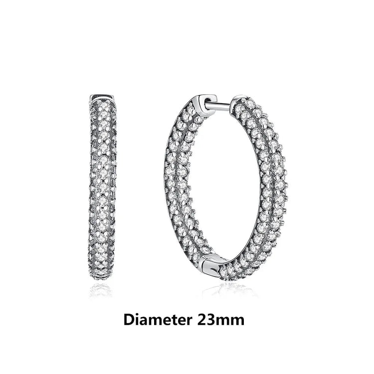 Orecchini Originali in Argento Sterling 925, Modello 2026, a Perno e a Cerchio con Cristalli, per Donna, in Oro Rosa, con Corona, Cuore, Infinito, Ape, Gioielli platinumshop