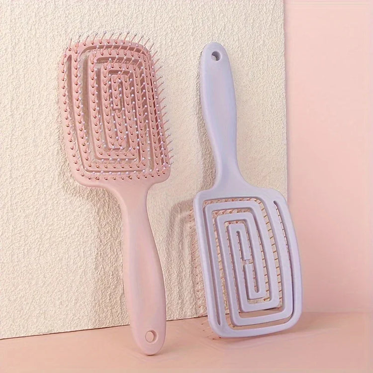 Ladies Ribs Hair Comb Fluffy Comb High Cranium Styling Artifact Long Straight Hair Curl Comb Big Bend Wet and Dry Massage Comb