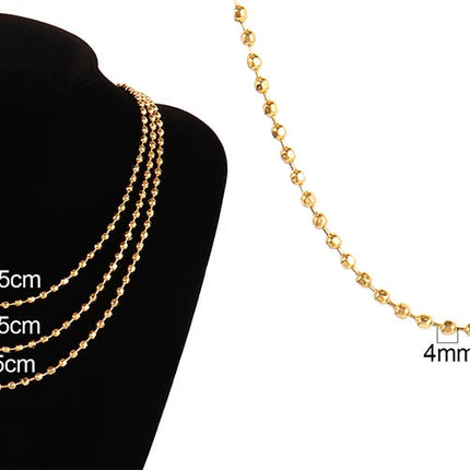316 Stainless Steel Necklaces For Women Necklace Long Beads Chain Necklace Choker Necklace Bead Necklace Fashion Jewelry Gift PlatiNum
