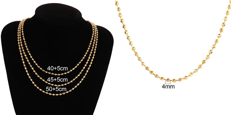 316 Stainless Steel Necklaces For Women Necklace Long Beads Chain Necklace Choker Necklace Bead Necklace Fashion Jewelry Gift PlatiNum