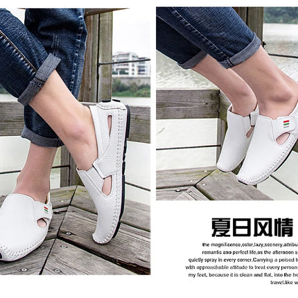 Nuovo 2023 estate scarpe in pelle traspirante uomo mocassini Casual Design di marca appartamenti da uomo fatti a mano mocassini in morbida pelle scarpe da barca