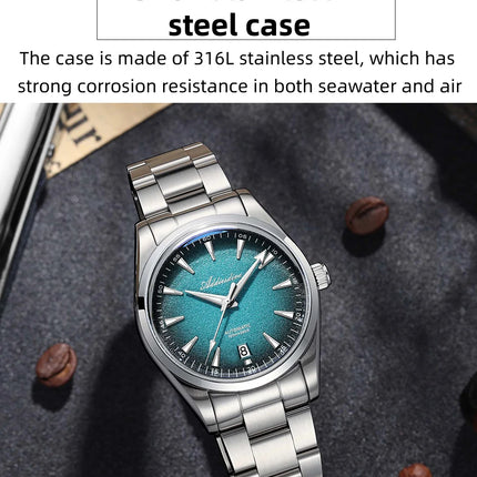 ADDIESDIVE Luxury 39mm Men Automatic Watch 8215 Mechanical BWG9 Super Luminous 100m Waterproof Watches Bubble Glass Men‘s Watch