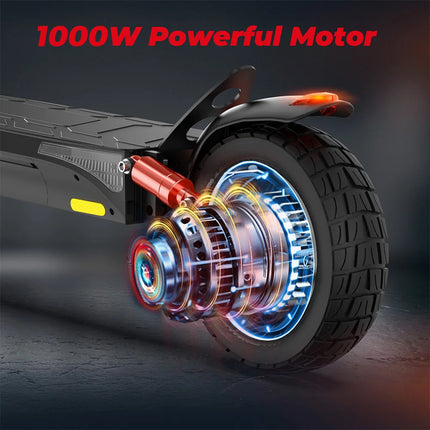 Monopattino Elettrico iX3 1000W 40km/h per Adulti, Pneumatici Fuoristrada da 10 Pollici, Batteria 48V10Ah, Autonomia 30-40km, Monopattini Pieghevoli con APP