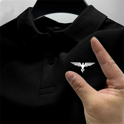 2025 New Men's Short sleeved Polo Shirt High end Fast drying Breathable Casual Fashion Business Sports Men's Clothing Summer PlatiNum
