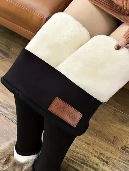 Women Ultra Thick Imitation Lamb Wool Leggings Autumn Winter Warm Fleece Leggings Female Plush High Waist Elasticity Tights