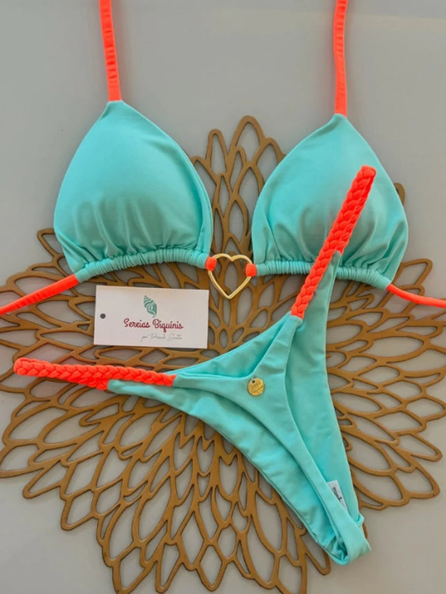 Micro Bikini 2025 Swimwear Women Swimsuit Sexy Brazilian Luxury Bikini Set Halter Green Biquini Push Up Pearl Beachwear Female