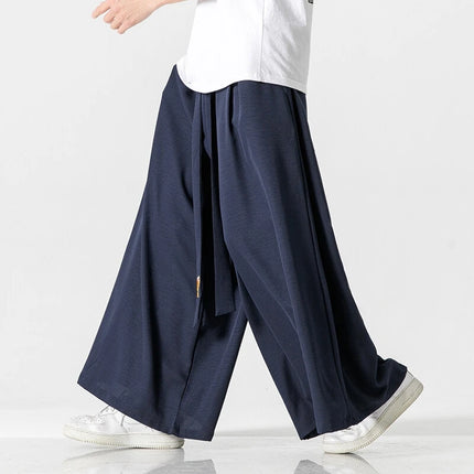 Pantaloni a Gamba Larga da Uomo, Stile Streetwear, Tinta Unita, Casual, Comodi, Vintage, Oversize, per Primavera ed Estate