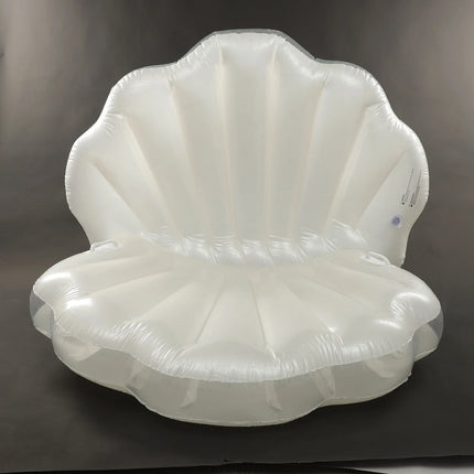 Galleggiante gonfiabile per piscina con conchiglia, lettino da spiaggia portatile in PVC da 120 * 120 * 120 cm, fila galleggiante con conchiglia per bambini adulti con palla di perle e 2 maniglie