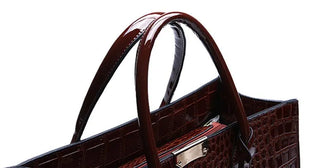 Luxury Vintage Women's Crocodile Pattern Handbag Large Capacity Tote Bag Leather Business Shoulder Bag For Female PlatiNum