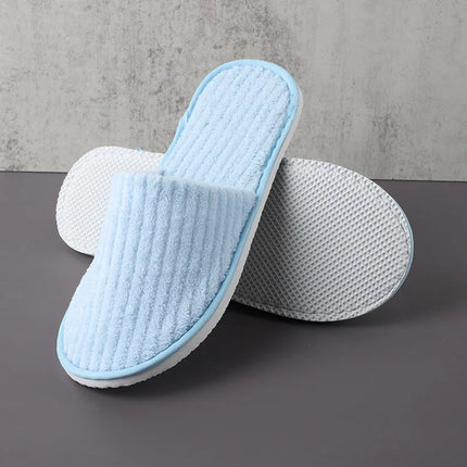 5 pairs/lot men women disposable hotel slippers guest cotton slides home travel SPA slipper hospitality cheap indoor slip-on