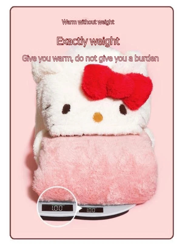 2025 Hello Kitty Pajamas Women'S Autumn And Winter Coral Velvet Thickened Bathrobe Cute Winter Nightgown Long Women'S Suit