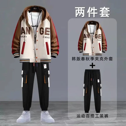 2022 Spring Autumn Men's Sets Print Tracksuit Men 2 Pieces Set Hoodies+Sweatpants Japan Fashion Men Clothing Jogging Sets Men