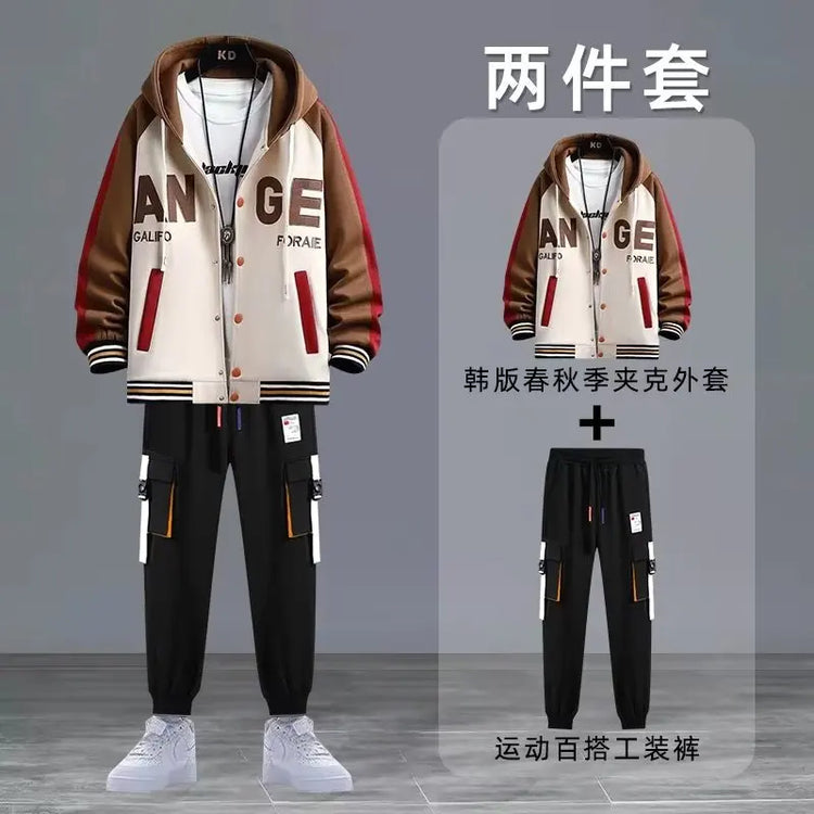 2022 Spring Autumn Men's Sets Print Tracksuit Men 2 Pieces Set Hoodies+Sweatpants Japan Fashion Men Clothing Jogging Sets Men