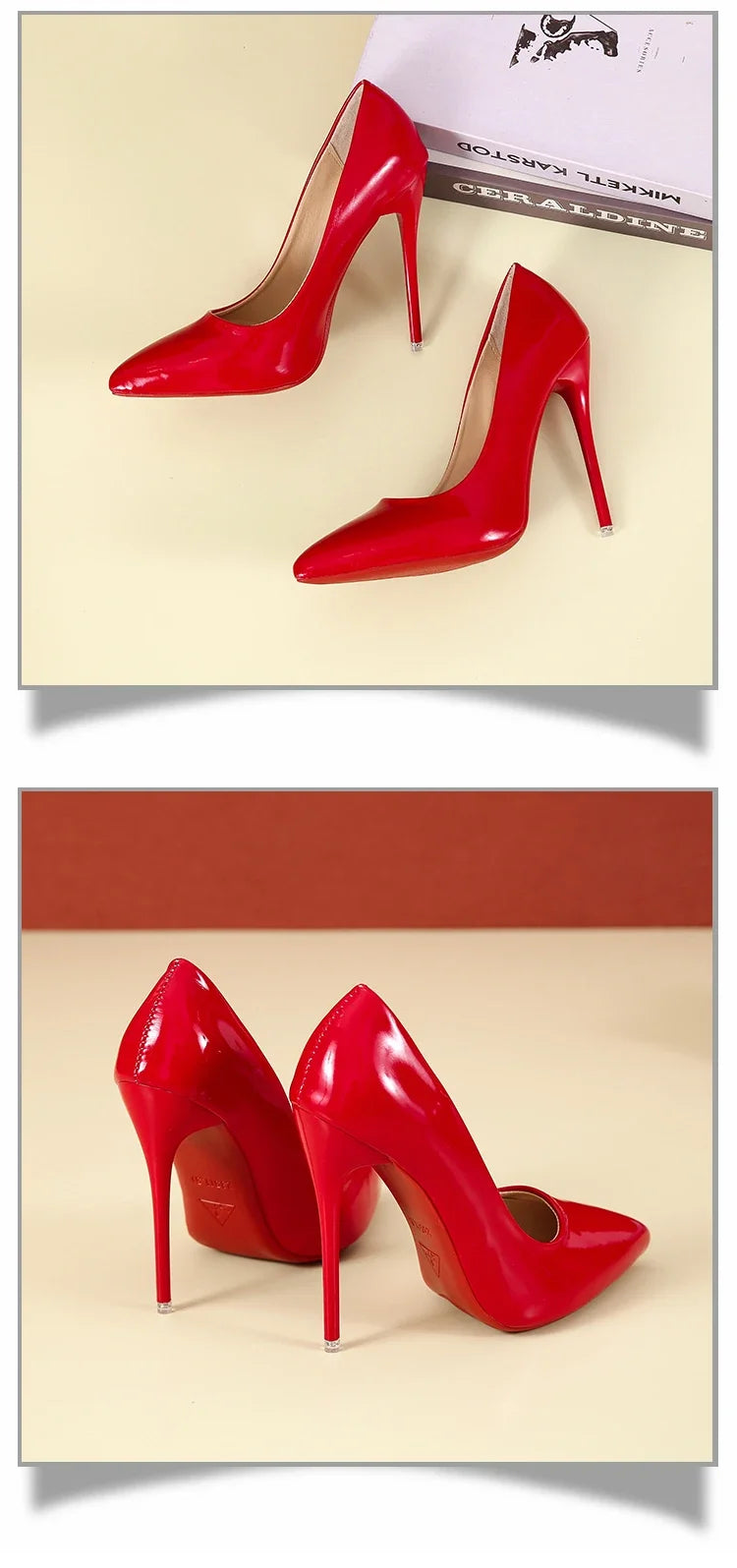Scarpe da donna Tacchi alti rossi Décolleté sexy a punta da 12 cm Scarpe da sposa Scarpe da sposa Nude Colore nero Tacchi alti con fondo in gomma rossa platinumshop