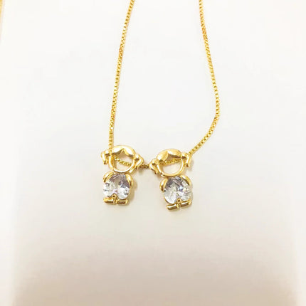 Nidin Fashion Cute Girls Boys Pendant Necklaces For Women Heart Shape Crystal Zircon Charm Clavicle Chain Jewelry Birthday Gifts PlatiNum