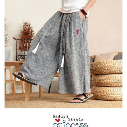 Pantaloni Kimono da Uomo Stile Giapponese Oversize Comodi Pantaloni da Bagno Uomo Samurai Giapponese Harajuku Casual Larghi Yukata Pantaloni a Gamba Larga