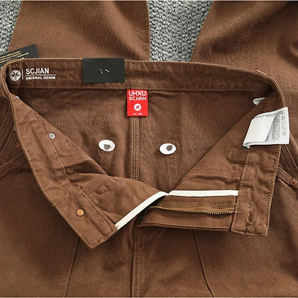 2025 Spring and Autumn New American Retro Heavyweight Patchwork Cargo Pants Men's Fashion Multi-pocket Casual Loose Trousers