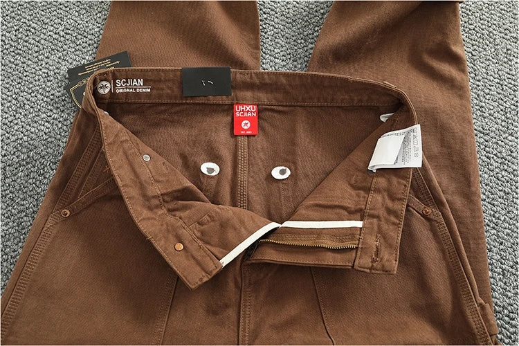 2025 Spring and Autumn New American Retro Heavyweight Patchwork Cargo Pants Men's Fashion Multi-pocket Casual Loose Trousers