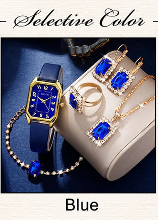 Orologi da donna quadrati di moda di lusso Orologio da polso al quarzo da donna di marca Classico semplice Femme Cinturino in pelle blu Relogio Feminino platinumshop