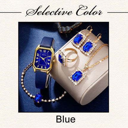 Orologi da donna quadrati di moda di lusso Orologio da polso al quarzo da donna di marca Classico semplice Femme Cinturino in pelle blu Relogio Feminino platinumshop