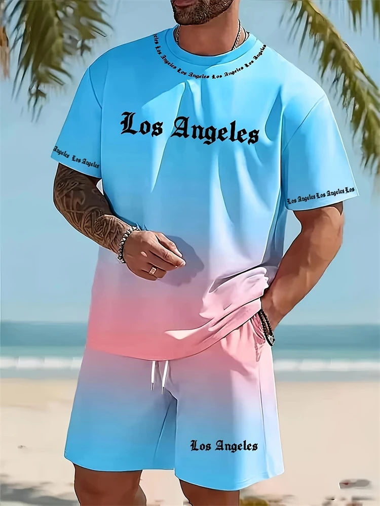 2026 Primavera/Estate Nuovo Top a maniche corte da uomo semplice e casual e pantaloncini casual, set primavera/estate da uomo casual da strada 2 pezzi platinumshop