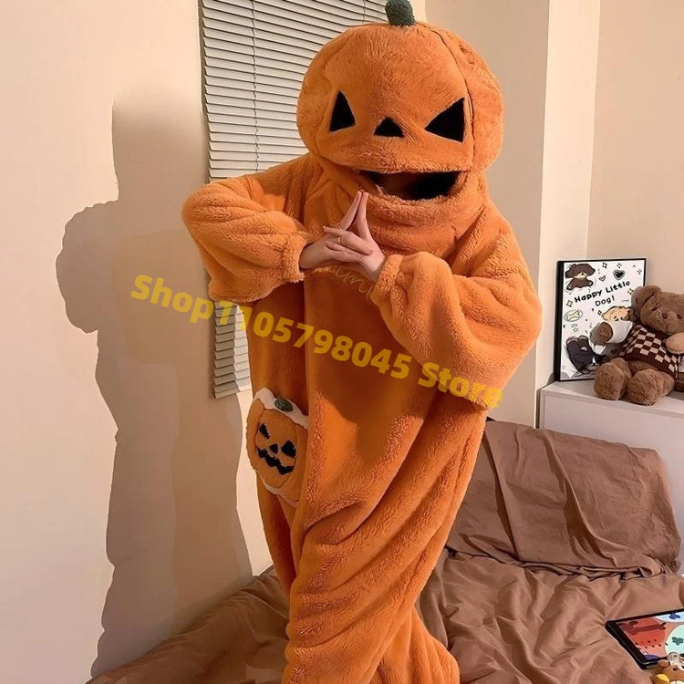 Cartoon Animal One‑Piece Pajamas Soft Coral Fleece Plush Jumpsuit Warm Loungewear For Home Sleepwear Theme Party Costume