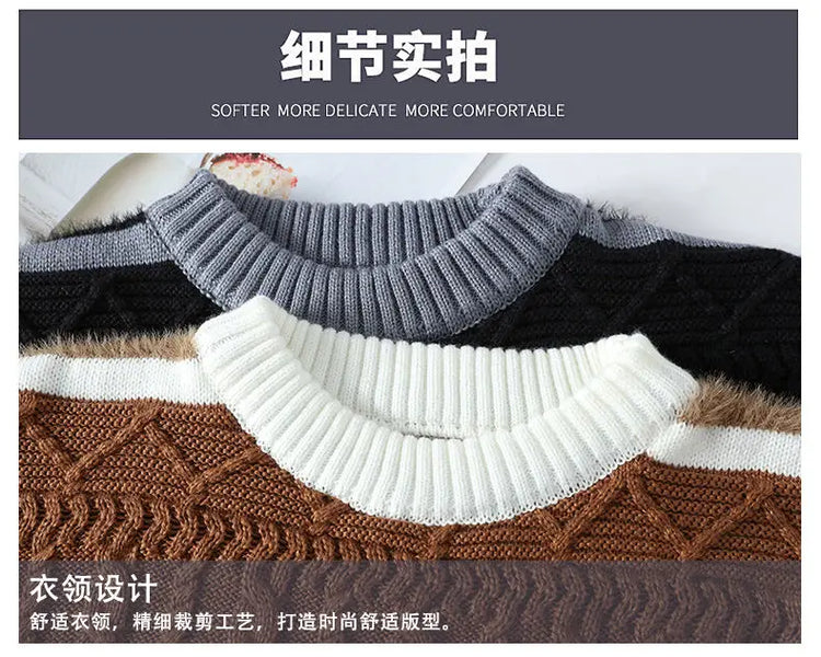 2024 winter new arrival korean style thicken mens warm sweater men fashion sweaters Men's wool pullovers male full size M-3XL