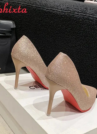 Aphixta Oro Argento Nero Décolleté con tacco alto a spillo da 3,54 pollici Décolleté da donna per tutte le stagioni Scarpe da festa con punta a punta di grandi dimensioni 49 50 platinumshop