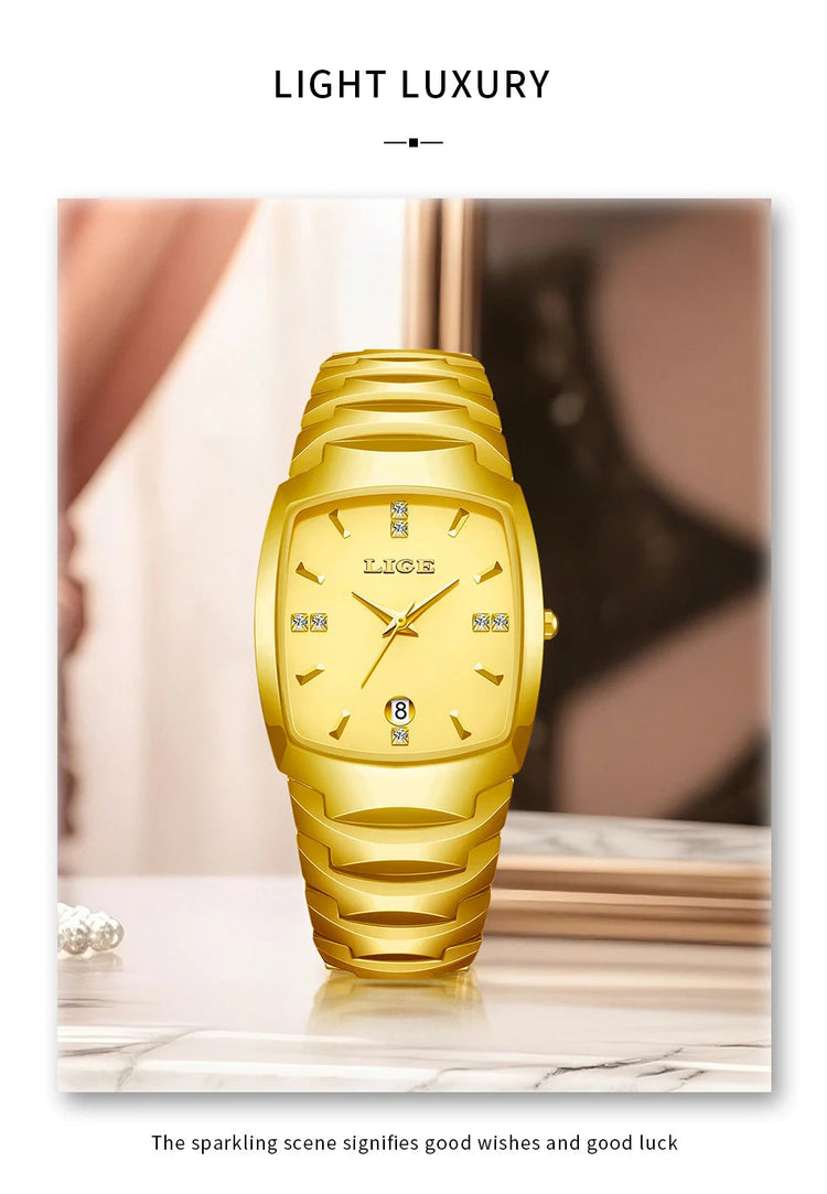 LIGE Orologio da Donna di Lusso alla Moda, Elegante e Semplice, in Acciaio Inossidabile, Casual, al Quarzo, con Calendario, Regalo Romantico per Signore, Novità platinumshop