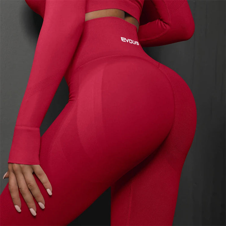 EVOLVE Women Scrunch Seamless Leggings Seamless Peach Hip Training Yoga Pants Women's Sports Running Buttocks Body Fitness Pants PlatiNum