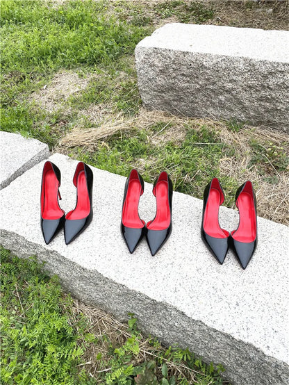Classic Black Red High Heels Shoes Woman Pumps 12cm Tacones Pointed Toe Stilettos Sexy Deep Cleavage Wedding QKOU011 ROVICIYA