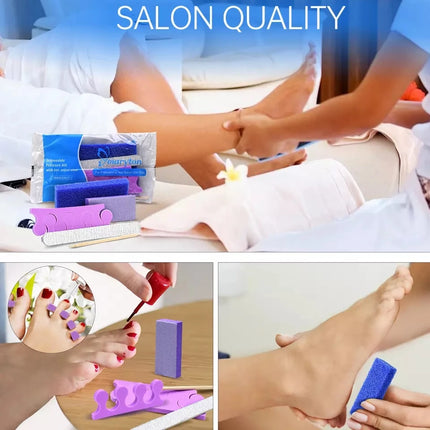 600 Sets/Carton Disposable Pedicure Sets 5Pcs Disposal Pedicura Kit With Cuticle Wood Stickfor Professional Nail Salon Tools