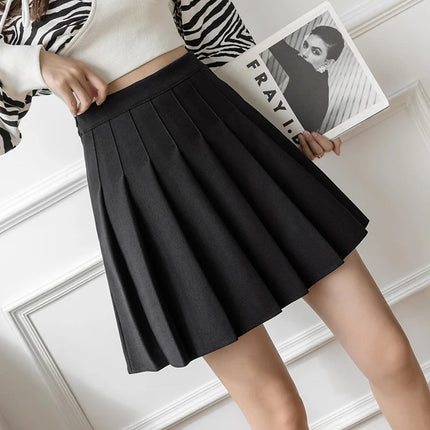 Autumn Winter Woolen Mini Pleated Skirts Women Fashion High Waist Loose A-Line Short Skirt Kawaii School Skater Falda Plisada PlatiNum