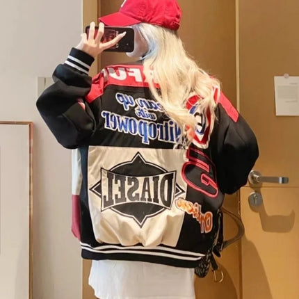 2024 American New Fashion Trend Baseball Uniform Y2K Gothic Harajuku Vintage Baggy Heavy Industry Embroidery Lovers Hip Hop Coat
