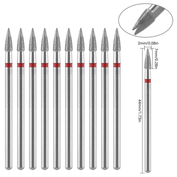 10Pcs Diamond Milling Cutter For Manicure Electric Nail Drill Bits Accessory Pedicure Machine Nail File Gel Remover Tool uñas Accesorios Y Herramientas