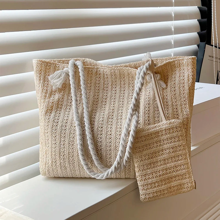 Borse da donna firmate Borsa tote in paglia di grande capacità alla moda Borsa da spiaggia estiva Borsa grande casual Bali