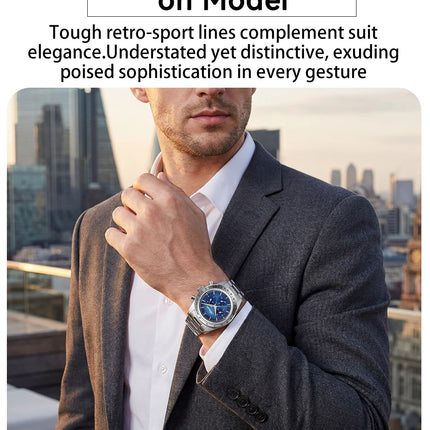 ADDIESDIVE Chronograph Watch For Men 10Bar Waterproof 316L Stainless Steel 0S20 C3 Vintage Luminous Luxury  Quartz Watch AD2552