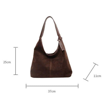 Women Suede Shoulder Bag with Zipper Hobo Bags Large Capacity Handbag Slouchy Bag Commuter Travel Bag Purses and Handbags PlatiNum