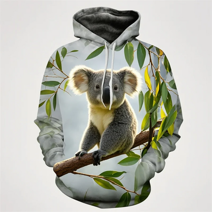 New Cute Koala 3D Print Sweatshirt For Men Women Casual Animal Graphics Pullovers Streetwear Casualfashion Long Sleeve Hoodie