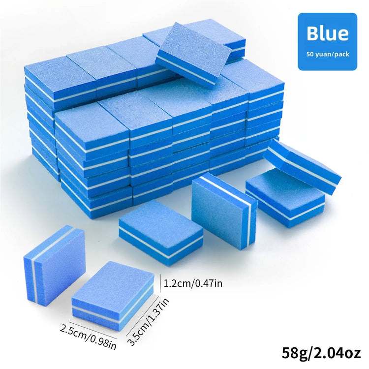 50pcs Lot Two-sided Mini Nail File Blocks Colorful Sponge Nail Buffer Block Nail Polishing Manicure Tools 100/180 Grit Wholesale 2026