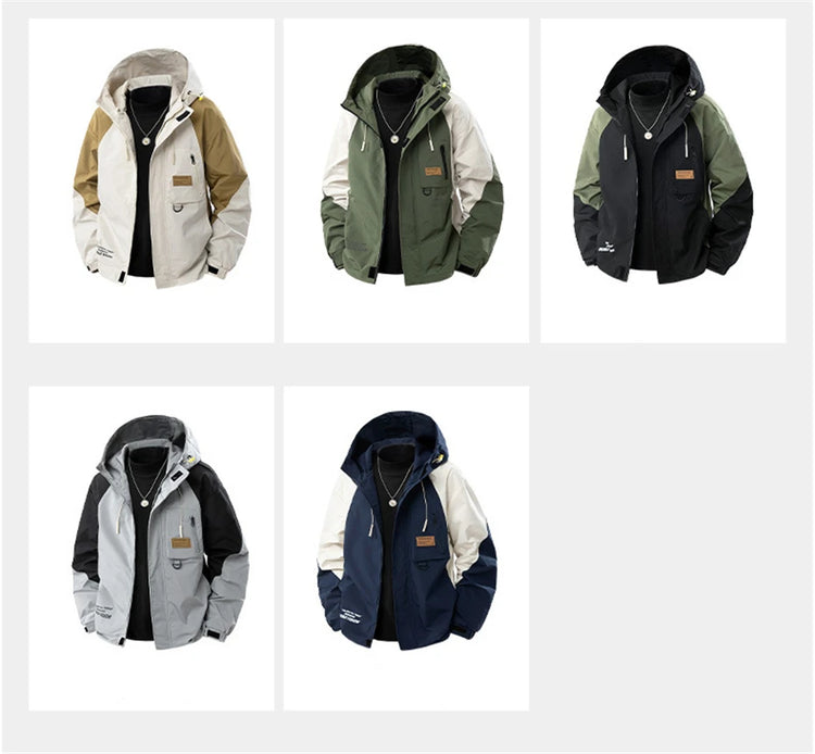 8XL Plus Size Windbreaker Jacket Men Spring Autumn Outerwear Fashion Casual Patchwork Jackets Coats Male Big Size 8XL
