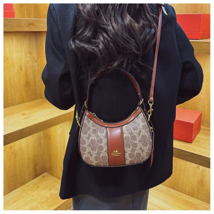 Borsa di lusso da donna 2026 Nuova borsa a tracolla diagonale a spalla singola stampata retrò in PU di alta qualità