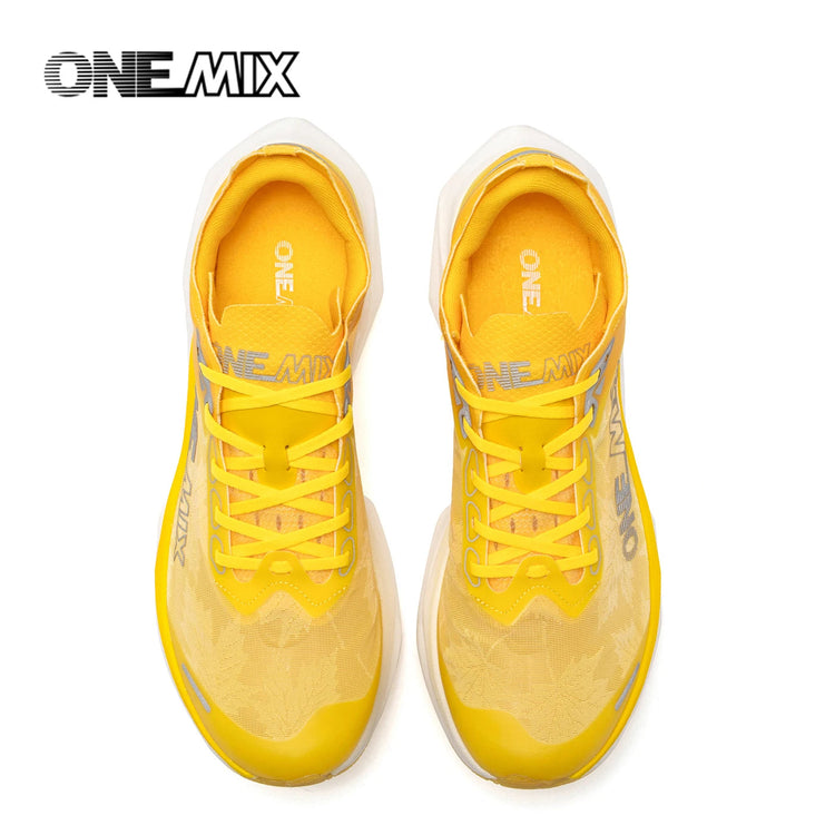 ONEMIX Nuove Scarpe da Corsa Professionali Marathon con Piastra in Carbonio a Tutta Lunghezza, Supporto Stabile e Assorbimento degli Urti, Ultra Leggere PlatiNum