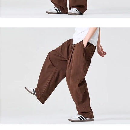 Pantaloni Casual da Uomo Primaverili in Offerta, a Vita Alta, Comodi, Stile Semplice, Tinta Unita, Vestibilità Larga, in Cotone, Gamba Dritta