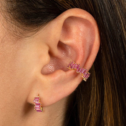 Lussuosa geometria 925 orecchio in argento sterling Ago rosa serie zircone orecchini a cerchio pendenti dolce moda regali di gioielli da sposa platinumshop