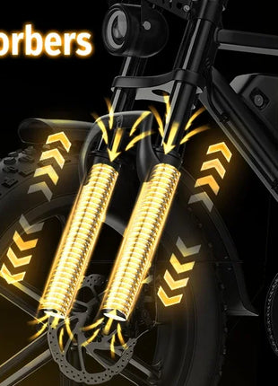 Nuova Bici Elettrica POWBEN V20 2026 UE, Motore 2000W, Velocità Massima 50km/h, Batteria 52V 15Ah, Pneumatici 20×4.0, Cambio a 7 Velocità SL-TX30-7R, E-Bike per Adulti