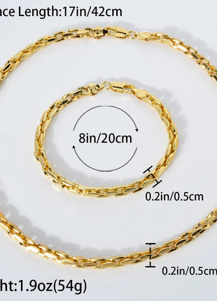 Sunny Jewelry Set Classic placcato oro collana bracciale per donna uomo Luxury Punk rame Link catene collana braccialetto regalo platinumshop