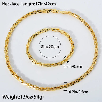Sunny Jewelry Set Classic placcato oro collana bracciale per donna uomo Luxury Punk rame Link catene collana braccialetto regalo platinumshop