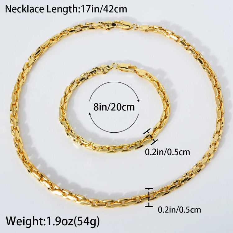 Sunny Jewelry Set Classic placcato oro collana bracciale per donna uomo Luxury Punk rame Link catene collana braccialetto regalo platinumshop